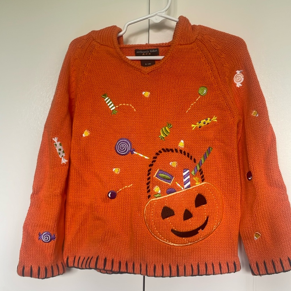 New Halloween embroidered themed hooded sweater. Photos. Parties.  Pumpkin patch